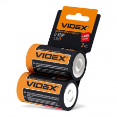 Батарейка солевая Videx R2OP/D 2шт SHRINK CARD