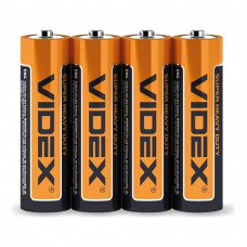 Батарейка солевая Videx R6P/AA 4шт SHRINK