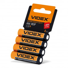 Батарейка солевая Videx R03P/AAA 4шт SHRINK CARD