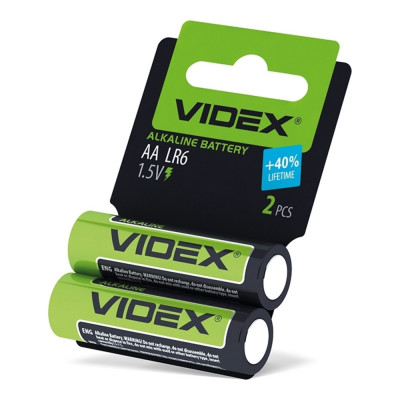 Батарейка щелочная Videx LR6/AA 2шт SHRINK CARD