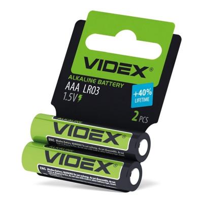 Батарейка щелочная Videx LR03/AAA 2шт SHRINK CARD