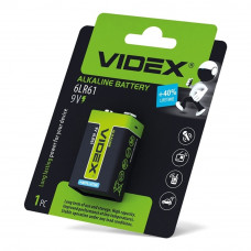 Батарейка щелочная Videx 6LR61/9V (Крона) 1шт BLISTER