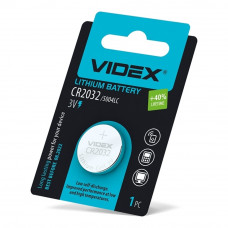 Батарейка литиевая Videx CR2032 1шт BLISTER CARD