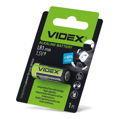 Батарейка щелочная Videx LR1 1шт BLISTER