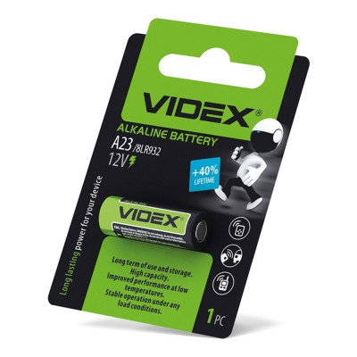 Батарейка щелочная Videx А23/Е23А 1шт BLISTER CARD